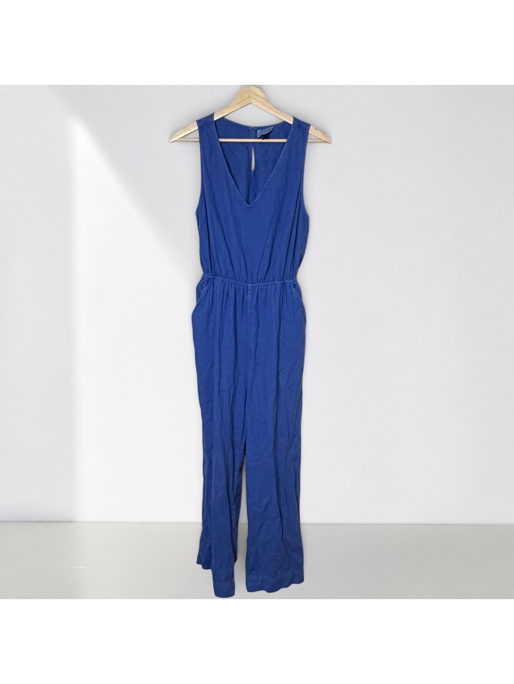 Universal Thread Blue Cutout Back Wide Leg Jumpsuit Coastal Resort